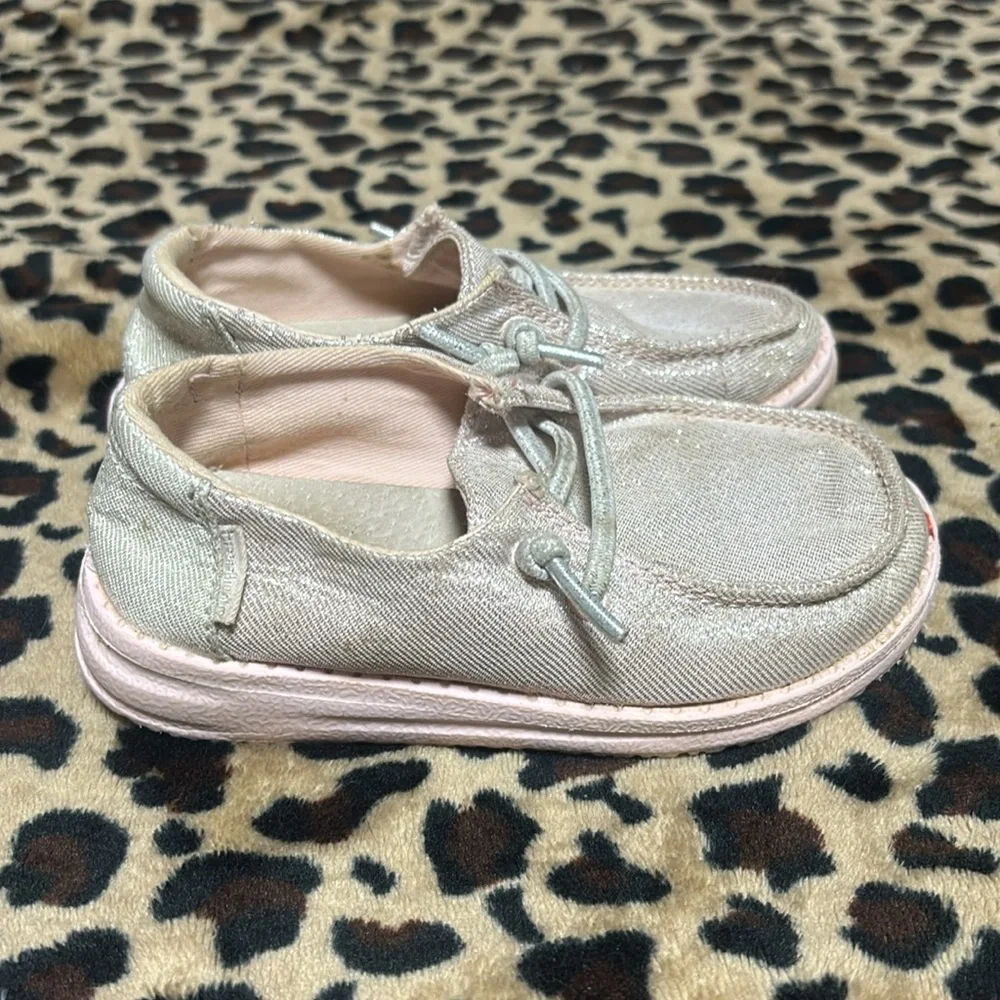 Hey Dude 8 Wendy Toddler Girls Sparkling Pink Slip On Loafers